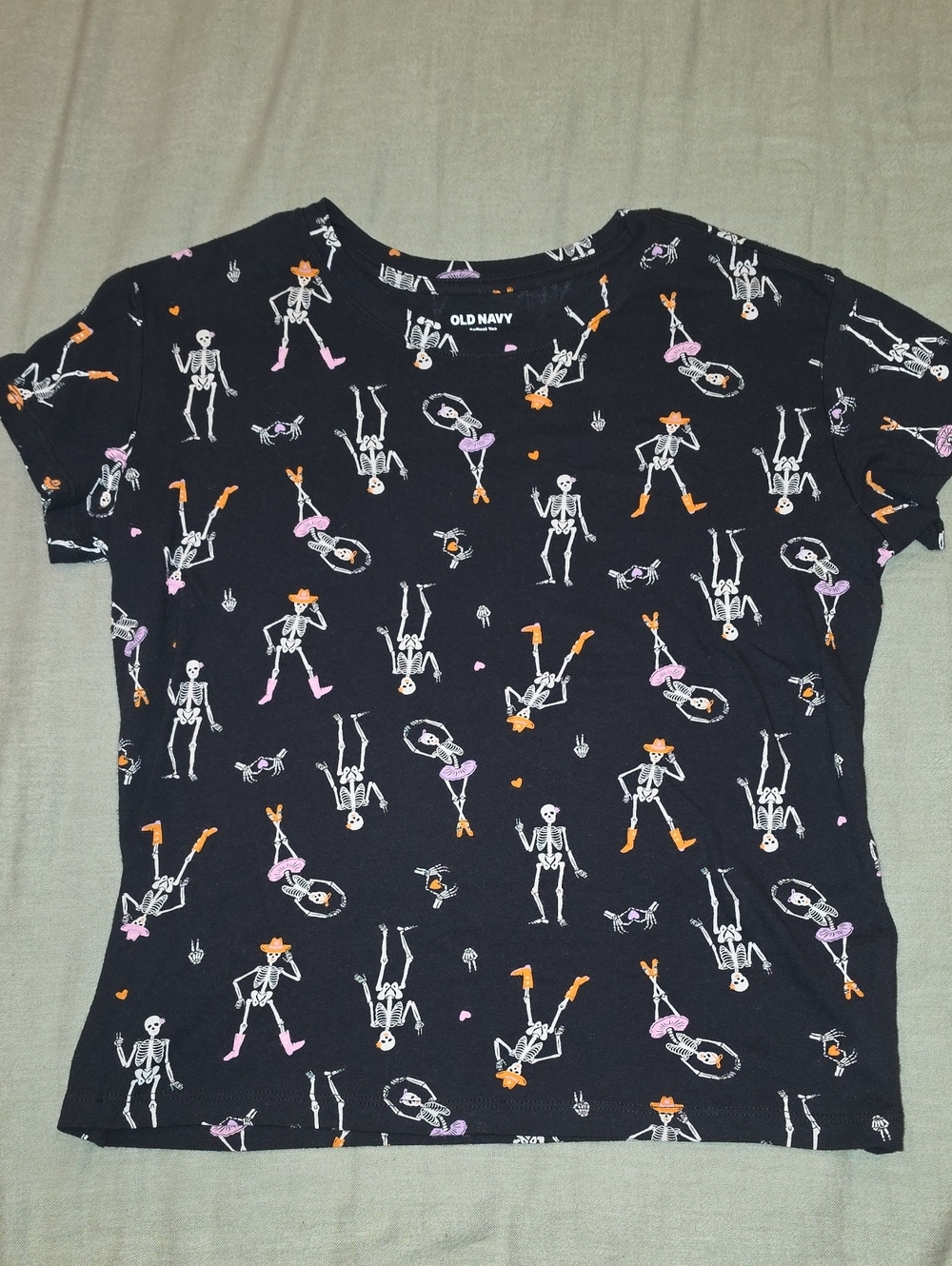 Old Navy Girls Skeleton Graphic Tee Size Large
